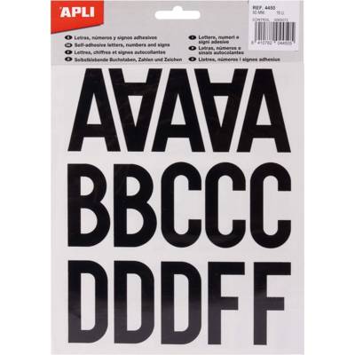 Pochettes 76 Lettres Majuscules Adhésives Noires Hauteur 50mm