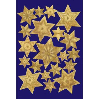 Sticker de noel Etoiles en relief OR 1 feuille de 20