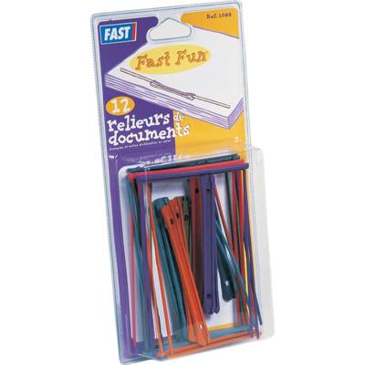 Lot 12 Relieurs universels en plastique semi-rigide 10 cm Violet/Rouge/Noir/Bleu - FAST
