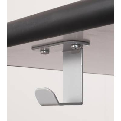 Crochet porte-cartable époxy pour table DELTA - Gris alu RAL 9006 - Mobidecor