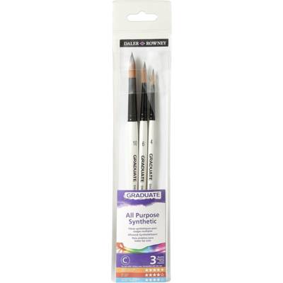 Set de 3 pinceaux synthétiques ronds