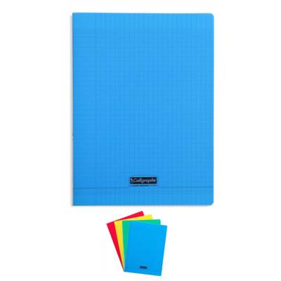 Cahier piqué 8000 POLYPRO 24x32 cm 96 p grands carreaux 90 g Coloris Aléatoire