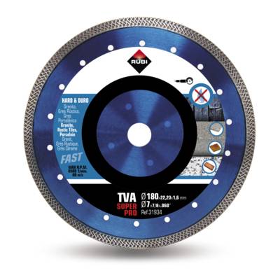 Disque diamant matériaux durs TURBO VIPER - Ø 180 mm - Gedimat - RUBI