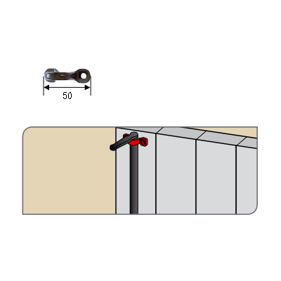 Pontet à visser cataphorèse pour espagnolette TORBEL - 740084 - Maxoutil