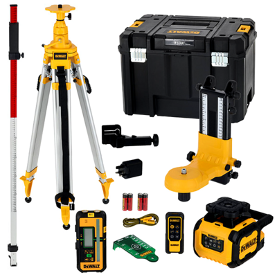 Pack pro niveau laser rotatif simple pente - faisceaux verts - USB-C - DEWALT - DCLE15221GL-QW