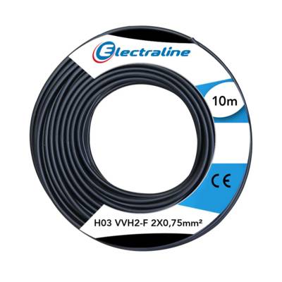 Câble domestique H03VVH2-F 2X0,75 10 m - Gedimat - ELECTRALINE