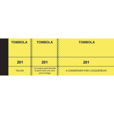 Bloc Tombola 50 x 150 mm de 1 à 1000 ( 10 Blocs) Jaune canari