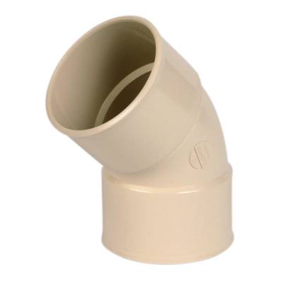 Coude PVC pour tube de descente de gouttière NICOLL diam.80mm angle 45° femelle femelle coloris sable - Gedimat