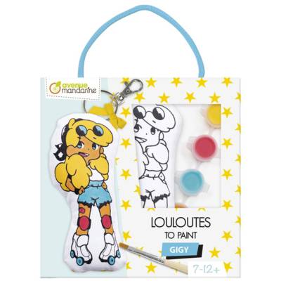 Kit Créatif Enfant Louloute en Coton à peindre, Gigy - Bleu - AVENUE MANDARINE