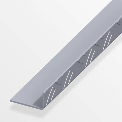 Cornière L en aluminium brut long.2,50m larg.43,5mm haut.23,5mm motif grain de riz - Gedimat - ALFER ALUMINIUM