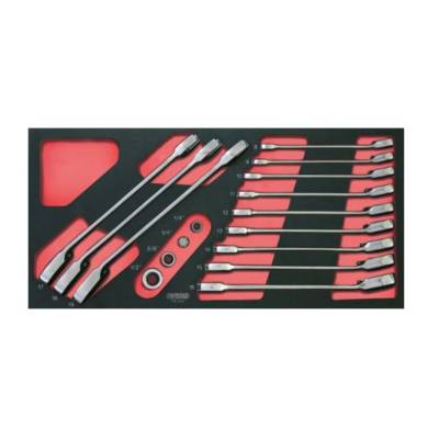 Module de clés mixtes à cliquet réversible GEARplus KS TOOLS avec adaptateurs - 16 pièces - 713.2027 - Maxoutil