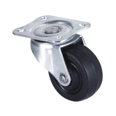 Roulette pivotante à platine caoutchouc noir Ø40 mm charge 20kg - Gedimat - NORAIL