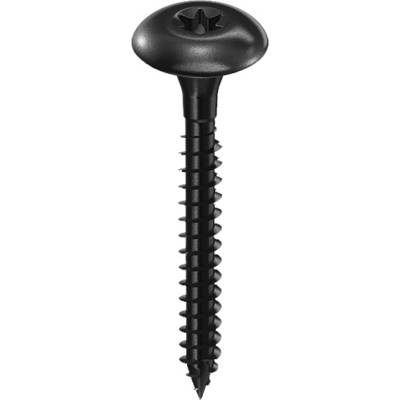 Vis penture STARBLOCK tête large acier zingué noir 6 x 30 mm - Gedimat