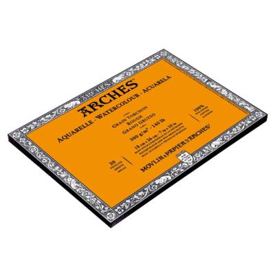 Bloc 20 feuilles 18x26 300g grain torchon blanc naturel