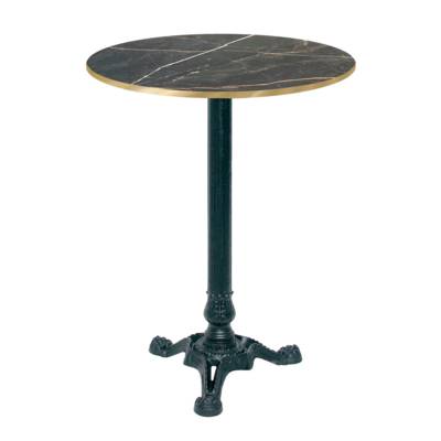 Mange-debout pied noir Ø60cm marbre samas chants laiton - intérieur - RestooTab