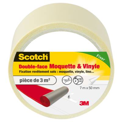 Adhésif double face moquettes et vinyles - 7mx50mm - Gedimat - 3M BRICOLAGE et BATIMENT