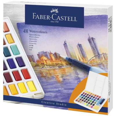 Peinture aquarelle en godets, étui de 48 - FABER-CASTELL