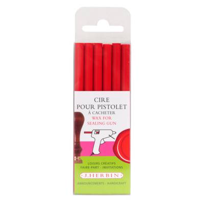 6 Batons de cire pour pistolet Rouge