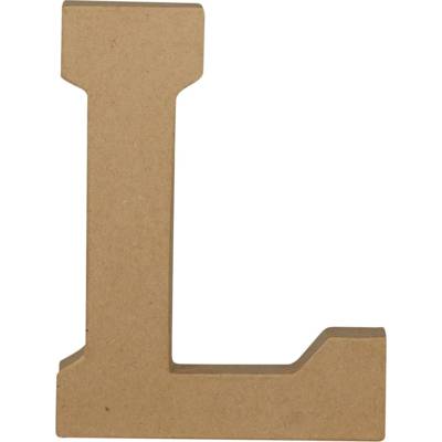 Support en papier brun mâché 20 cm, Lettre majuscule L - DÉCOPATCH