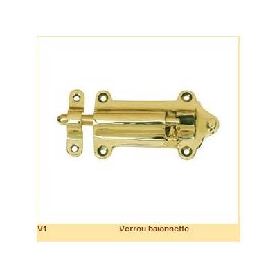 Verrou baîonnette V1 DCG Laiton Poli-[Longueur:100mm] - Maxoutil