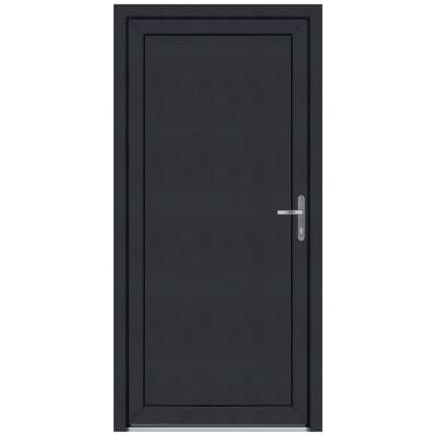 Porte de service PVC DAKAR gris anthracite 7016 dormant 60 mm avec tapées pour isolation 160 mm - 215 X 90 cm - Gedimat