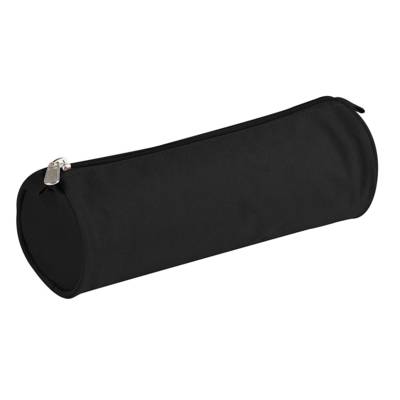 Trousse ronde 7 x 22 cm Textile uni Noir