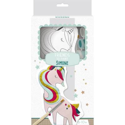 Kit Créatif Enfant - Doudou en coton Imprimé à Peindre - SIMONE LA LICORNE