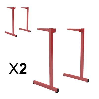 Lot de 2 piètements GANGE époxy - T6 - Rouge RAL 3031 - MOBIDECOR