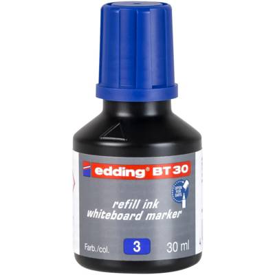 Flacon 30ml Recharge D'encre Bleu BT 30 pour Marqueur Tableau Blanc - EDDING