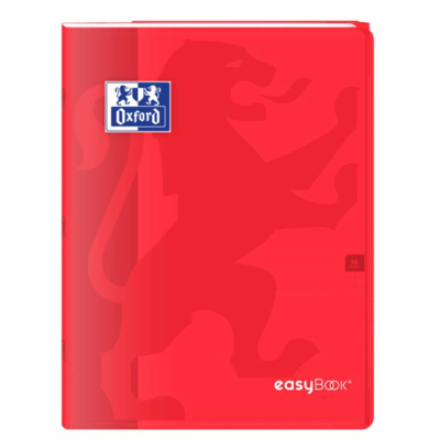 Cahier Easybook agrafé 24x32cm 96 pages grands carreaux 90g rouge