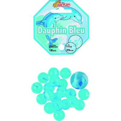 Sachet de 20 Billes 16mm + 1 Calot 25mm DAUPHIN BLEU