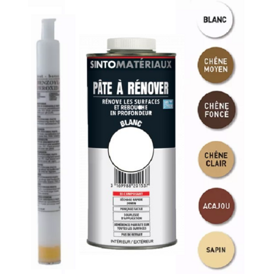 Pâte à rénover + Tube durcisseur SINTO SA - Chêne Clair - Cartouche de 0.8L 1.5 Kg - 820173