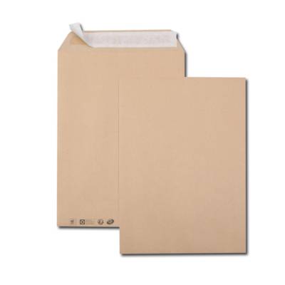 Paquet de 50 pochettes kraft brun n°24 260x330 90 g/m² bande de protection