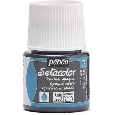 Flacon 45 ml Peinture SETACOLOR opaque pour textiles NOIR JAIS moiré