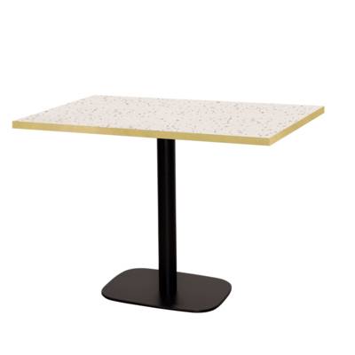 Table pied noir 120x70cm terrazzo cassata chant laiton - intérieur - RestooTab