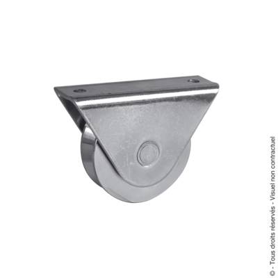 Roue gorge V support extérieur zingué blanc Ø80 mm - 116 mm - Gedimat - AFBAT