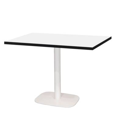 Table pied blanc 120x70cm blanc chants noir - intérieur - RestooTab