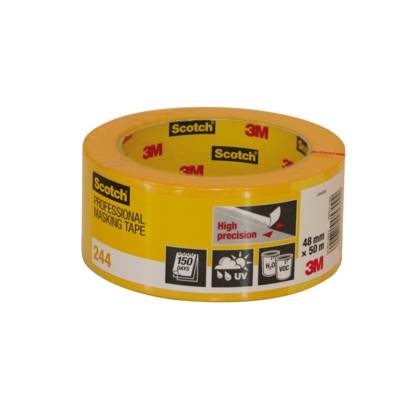 Adhésif de masquage papier lisse jaune 244 - Gedimat - 3M BRICOLAGE et BATIMENT