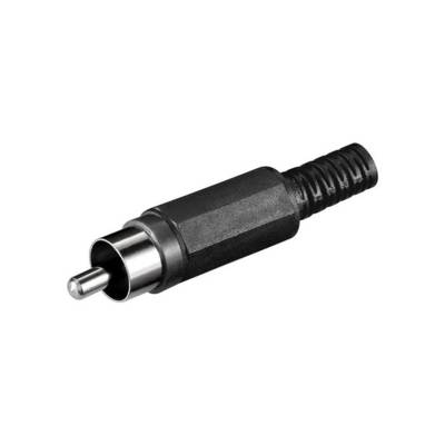 Fiche Audio RCA Mâle à Souder avec Protection de Câble Noir