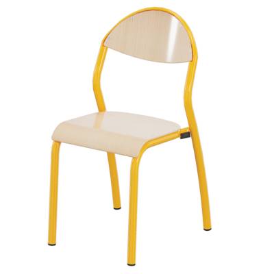 Chaise NUAGE assise et dossier bois Blueprotech® piètement époxy - T3 - Jaune RAL 1003 - Mobidecor