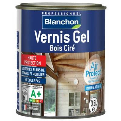 Vernis gel bois ciré AIR PROTECT incolore satiné - pot 0,25l - Gedimat - BLANCHON