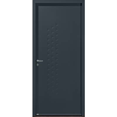 Porte d'entrée acier NINJA 2 gris 7016 texture dormant 54 mm - 215 x 90 cm - Gedimat - ZILTEN