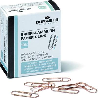 Boite de 100 Trombones Cuivrés, 32 mm