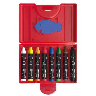 Etui de 8 Crayons de cire Epais 665/8 Rond Résistant à l'eau Assorti