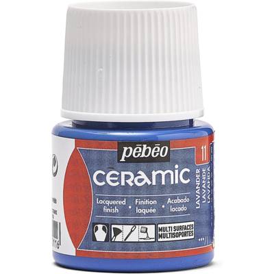 Flacon 45 ml peinture CERAMIC faïence et multi support LAVANDE - PÉBÉO