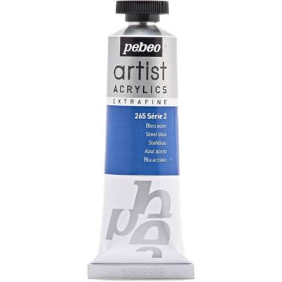 Tube 37 ml Peinture Artist Acrylics Extra fine BLEU ACIER - PÉBÉO