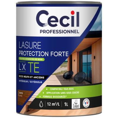 Lasure HAUTE PERFORMANCE noyer satiné - pot de 1 L - Gedimat - CECIL PRO