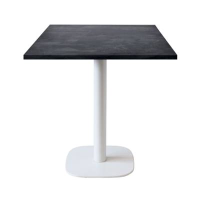 Table pied blanc 70x70cm ardoise metallisée - intérieur - RestooTab