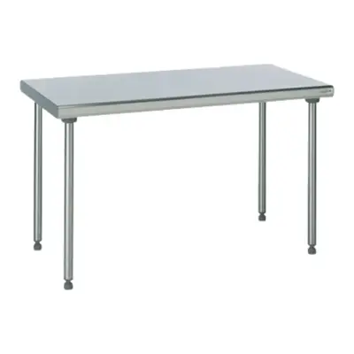 Table inox - Largeur L (L=1210-1610mm) - Avec étagère basse, Avec dosseret - TBLLLP70EtagDossPied - Vesto