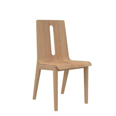 Chaise Wood piètement bois Naturel et coque contreplaqué